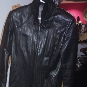 Black leather jacket